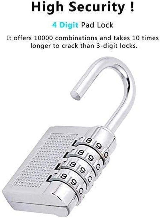 SCHUBERT Bag Lock Combination Number Locks for Door Password Key Home Digital Finger Padlock Deal Security Smart 4-Digit Safe Pin Hand Bag (Pack of 1)(Initial Password 0-0-0-0) - Image 3